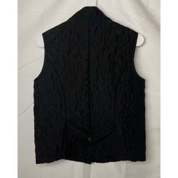 Christopher & Banks Petite Medium Black Quilted Snap Front Vest Lightweight - Picture 9 of 9